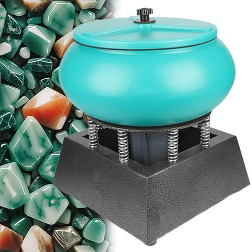 GESAIDES Lucidatrice Vibrante, lucidatrice Elettrica, Kit Professionale per Burattatura di Rocce, per levigare e lucidare la Superficie del Pezzo, Accessori per Gioielli,12L