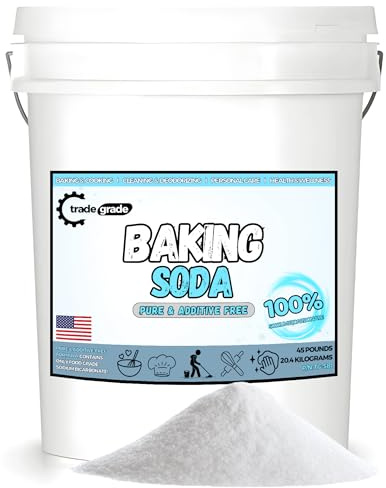 TradeGrade Pure Baking Soda Powder – 45 lb Bucket, Sodium Bicarbonate Powder | Premium Food-Grade for Baking, Bread, Cookies & More | Baking Soda for Cleaning, Natural Cleaner & Deodorizer