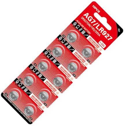 Saiyana Lot de 10 piles alcalines AG7 AG7 1 55 V 26 mAh LR57 LR927 395 SR927W SR57 SR927 pour jouets de montre