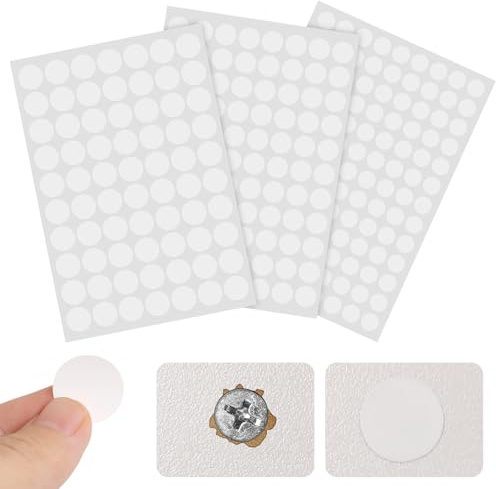 FOMGIIN 275 Stück Weiß Schraubenabdeckung Selbstklebend, Ø13mm Ø16mm Ø19mm PVC wasserdichte Schraubenloch Selbstklebende Schrauben Abdeckkappen Aufkleber für Schreibtische, Möbel, Wandschränke