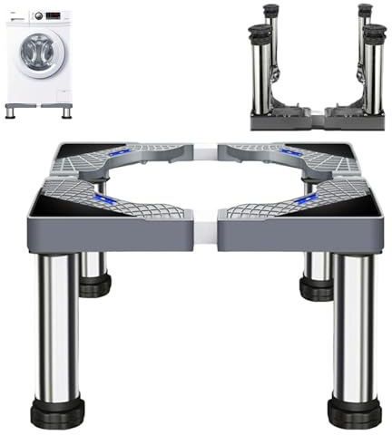 Universal Waschmaschinen Untergestell Tragkraft Max 300kg (40-60cm 27-30cm) | Sockel für Waschmaschine Trockner Kühlschrank Gefrierschrank Verstellbare Waschmaschinensockel Podest für Bad/Waschküche