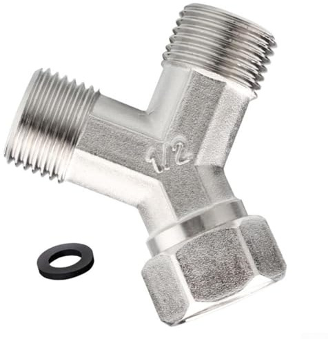 babominimer Répartiteur de robinet double en cuivre en forme de Y 1,27 cm BSP pour lave-vaisselle et machine à laver, raccord de plomberie durable pour alimentation en eau chaude et froide dans la