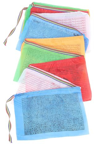 TOYANDONA 20 Stück Tibetische Gebetsfahnen Seidenstoff Bunte Buddhistische Gebetswimpel für Garten Deko Meditation Spirituelle Outdoor dekoration