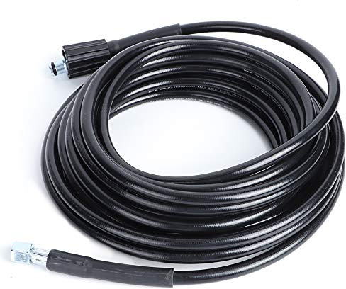 Aoresac Tubo per Pulizia Ad Alta Pressione in PVC e Acciaio Inossidabile da 10 M, Adatto per K2 K3, Filettatura M22 e M14, Resistente All'usura, Pieghevole, 5800 Psi, 60 ℃ Massimo con