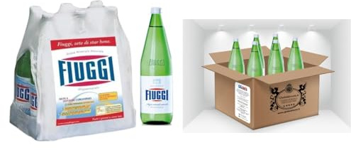 CG94 - Acqua Fiuggi Naturale 6x1L Vetro – Acqua Minerale Oligominerale, Residuo Fisso Basso, Depurativa – Confezione da 6 Bottiglie