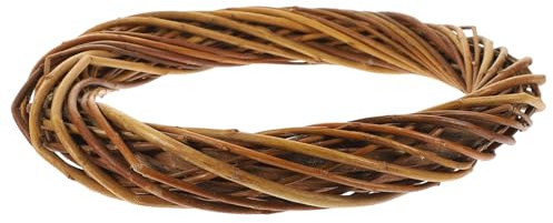 FOMIYES Couronne en Osier pour Bricolage 20 CM, Couronne Soi-Même pour Mariage et Décoration de Fêtes, Cadre Naturel en Saule Brun