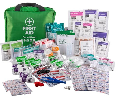 Deca+Med 230+ Piece Premium First Aid Kit with Carry Bag | Safety Essentials for Home, Office, Car, Caravan, Travel, and Camping | Includes Cold Pack, Emergency Blanket, Bandages, Plasters & More