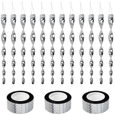 JASFLY Lot de 10 moulins à Vent pour Jardin, Balcon, répulsif Anti-Oiseaux, réfléchissant, pour décoration de Jardin, Jardin, verger, Cour