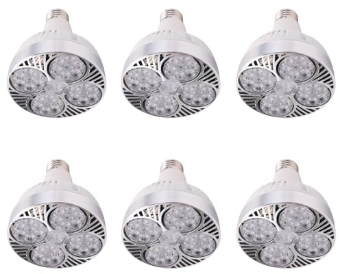 Ehwisbe 6X E27 Lámpara para Plantas Bombilla 35W LED Luz de Cultivo de Planta Espectro Completo Luz Cálida para Invernadero Jardín Interior