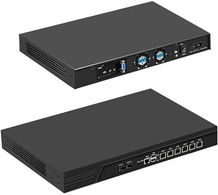 CWWK 1U Firewall Appliance Mini PC, Rackmount Router Hardware, 10Gb SFP+ & 6 x 2.5GbE i226-V, Core i7-3520M, 19 Homelab Network Computer for OPNsense, 8GB RAM 128GB mSATA SSD