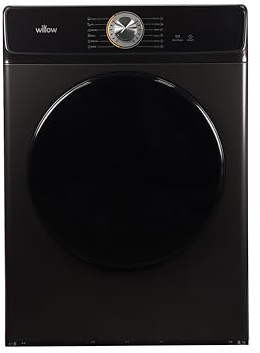 Willow W8TDB 8kg Vented Tumble Dryer with 8 Programmes, 120 Min Max Cycle Time, Front Loading - Black