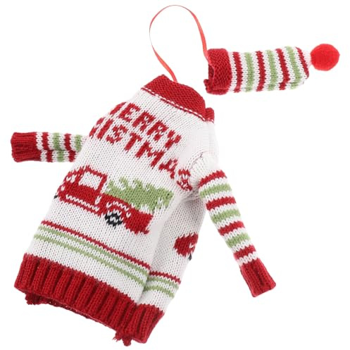 SHINEOFI Weihnachtliche Flaschenhülle aus Wollgarn mit Weichem Pullover und Mütze Wiederverwendbare Tischdekoration für Restaurant und Festlichkeiten