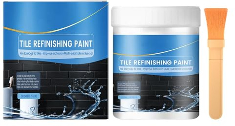 Vernice per Rinnovare Piastrelle e Vasca da Bagno 300g, Kit Resina Smalto per Restauro Ceramica e Doccia, Vernice Impermeabile Antimacchia Professionale con Pennello, Nero