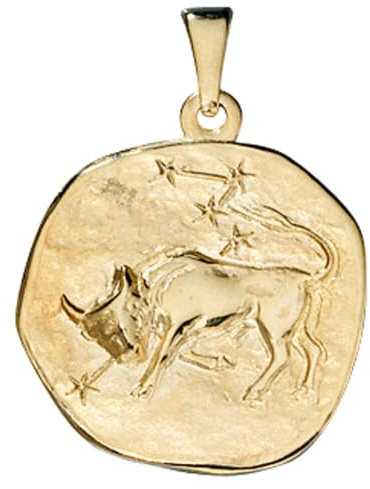 Sternzeichen Stier - Anhänger aus 333 Gold Gelbgold Halsschmuck Unisex