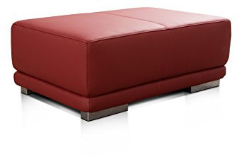 CAVADORE Lederhocker Corianne / Rechteckiger Beistellhocker in Echtleder / 103 x 41 x 69 / Echtleder rot