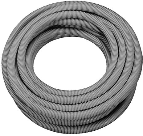 REV Tubo ISO para instalación eléctrica, tubo de cable flexible EN16 25 m 750N/5 cm, de -25°C a +60°C, gris