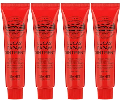 Lucas' Papaw Unguento - Tubetti da 25 g (confezione da 4) - Balsamo topico multiuso per alleviare la pelle - Importato dall'Australia