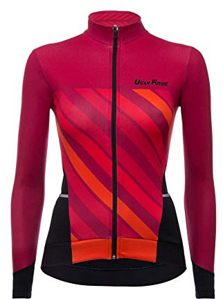 UGLY FROG Winter Jersey Fahrradtrikot Polyester Thermal Fleece Langarm Shirt Damen Breathable Radfahren Fahrrad Lange Hülsen Fahrrad Hemd Damen Langarm Fahrradbekleidung Radfahren
