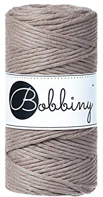 Bobbiny Oeko-Tex Premium Makramee Garn aus ökologischer Baumwolle in Coffee 3 mm x 100 m