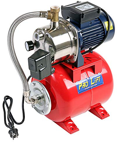 Pro-Lift-Werkzeuge Hauswasserwerk Edelstahl Wasserpumpe 3600l/h Gartenpumpe 0,75kW Förderdruck 4,6bar Pumpe Teichpumpe Hauswasserversorgung Garten Haus