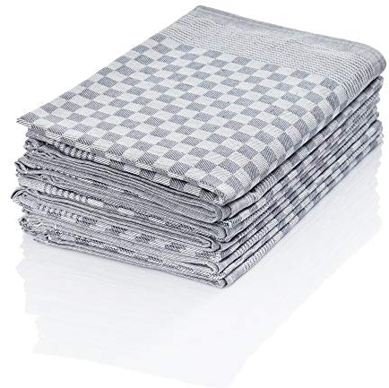 Hometex Premium Textiles 10er Set Zwirn Geschirrtücher | Grubentücher in extra Dicker Qualität - 220 g/m² | 100% Baumwolle sehr saugfähig | ÖKO-TEX 100 Standard | 50 x 70cm Grau