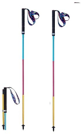 Bastones Trekking Extensibles, AONIJIE Bastones Trail, Ligeros y Plegables, Bastón de Senderismo Aluminio de 110/120 cm de Longitud para Exteriores (Colorido, 120)