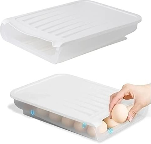 Eierbehälter, Eierbox Kunststoff, KühlSchrank Eier Behälter mit Deckel, Transparente Eierbox, Eier Stapelbar Pflegeleicht Transparent Eierhalter, für Küche Kühlschränke Organizer