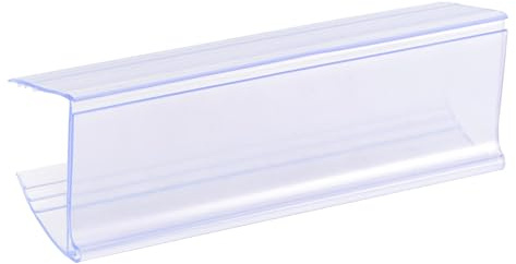 sourcing map Etikettenhalter, 80 x 28 mm, zum Aufstecken, Kunststoff, transparent, blau, für Drahtregale, 30 Stück