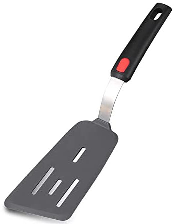 Tenta Tenta Kitchen - Spatola per frittata flessibile, in silicone, con intaglio ad angolo, spatola per uova sottile, resistente al calore, lama senza fusione, manico in gomma, spatola per cucinare