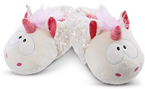 NICI Hausschuhe Einhorn Theodor im Schneeanzug Gr. 34-37 M I Plüsch-Hauschuhe für Kinder I Warme Kuscheltier Hausschuhe für Mädchen & Jungen – 48168