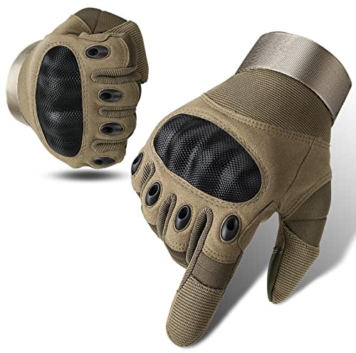 Cierto Motorcycle Gloves for Men and Women: Full Finger Touch Screen Tactical Gloves with Breathable Hard Knuckle & Adjustable Wrist for Cycling, BMX ATV MTB Riding, Motocross, Road Racing