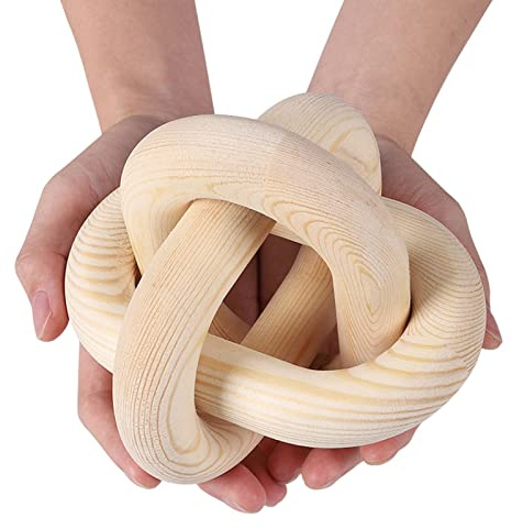 Wood Chain Link Decor Book Shelf Decor White Home Decor Decorative Chain Knot Coffee Table Accessories Rustic Farmhouse Chain Decor Boho Bead Garland White Decor for Christmas Halloween Decorations