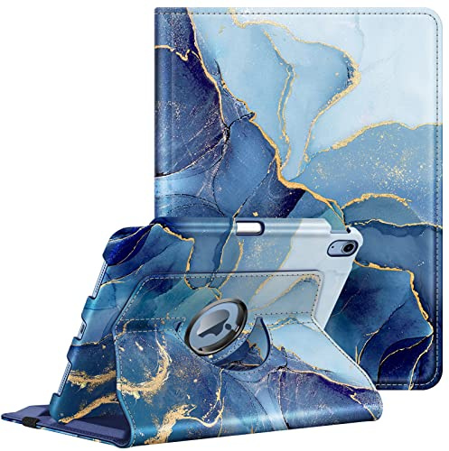 FINTIE Custodia per iPad (A16) 11ª Generazione 11 (2025) / iPad 10ª Generazione 10.9 (2022) con Pencil Holder, 360 Gradi di Girevole Cover Case con Auto Sveglia/Sonno, Ocean Marble