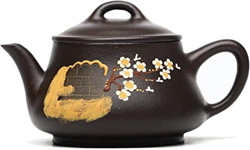 BEZAX Zisha Teekanne, handgefertigte Teekanne aus chinesischem Ton, 6,9 oz/205 cc, Brau-Kung-Fu-Loseblatt-Teemaschine