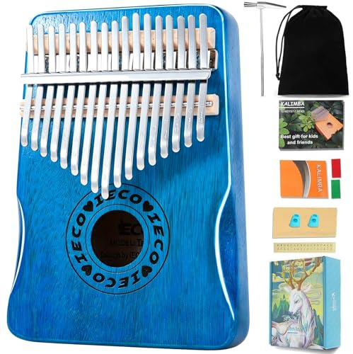 Kalimba Thumb Piano 17 Keys Portable Mbira Finger Piano Gifts for Adults Kids, Fast to Learn