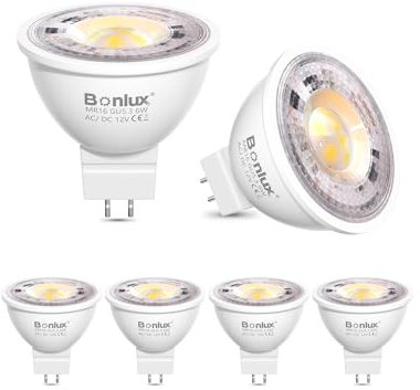 Bonlux MR16 GU5.3 LED-Leuchtmittel, 12 V, 6 W, entspricht 50 W Halogen, 600 lm, natürliches Weiß, 4000 K, Strahler