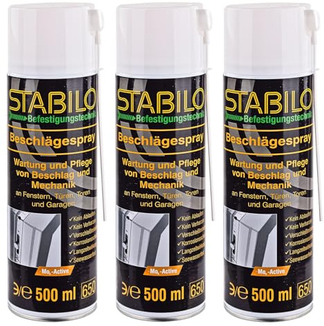 3x Beschlägespray 500ml | Schmieröl für Beschläge, Scharniere, Türen, Fenster, Garagen, Auto Schlösser etc. | 3 Stück