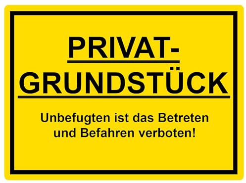 SL group - 1 Schild Privatgrundstück 30 x 20 cm aus stabiler PVC Kunststoff-Platte - Hinweisschild Unbefugten ist das Betreten und Befahren verboten! - Warnschild für kein Zutritt u. Durchgang
