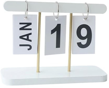 Schreibtischkalender 2024, ewiger Kalender, umklappbare Holzkalenderblöcke, Vintage-Holzblockkalender, Home-Office-Schreibtischzubehör, Woche, Monat, Datum