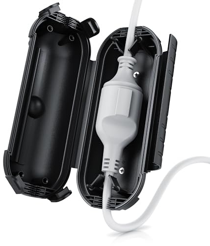 Brandson - Garten Kabelbox spritzwassergeschützt - outdoor IP44 - Safe Box - trittfest - wetterbeständige Schutzbox für Verlängerungskabel für LED-Kette Elektrowerkzeug Rasenmäher