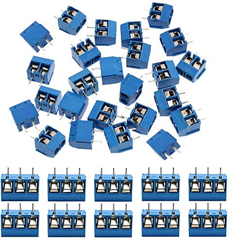 Myingaou 60 StüCk 5Mm Pitch 2 Pin & 3 Pin PCB Mount Schraub Klemmen Block Anschluss für (50 X 2 Pin, 10 X 3 Pin)