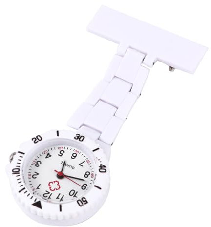 VALICLUD Krankenschwesteruhr Damen Taschenuhr Für Pflegekräfte Batteriebetriebene Clip Uhr Modische Pflegeuhr in Weiß Für Krankenschwestern Und Ärzte Leicht Und Tragbar