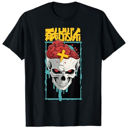 Un gráfico Calavera Arte Tatuaje Estilo Punk Rock Metal Heavy Metal Camiseta