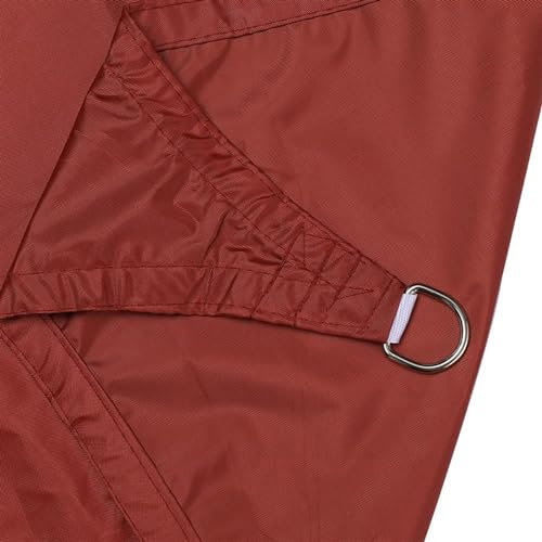 Voile D'ombrage Triangle, Matire Impermable Lavable Voile D'ombrage Grande Anti UV Filet Dombrage avec Accessoires pour Extérieur Terrasse,Rust Red,5x5x7.1M