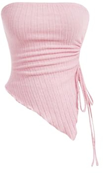GORGLITTER Damen Tube Tops Trägerloses Top Schulterfrei Sommer Bandeau Top