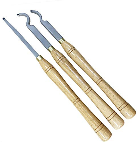 Wood Turning Chisel Set, Carbide Tipped Working Lathe Tools Combo Set Include Finisher Rougher Detailer for Pen Bowl Making(3 Pieces)