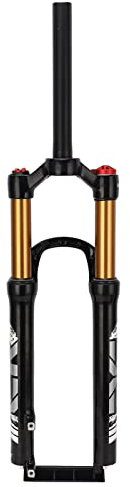 Gearwell Mountain Bike Front Fork, 26-Inch Air Suspension Fork, Double Shoulder Downhill Fork, Straight Steerer MTB Fork, Trail Riding Bicycle Suspension