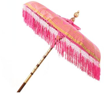 Romimex Parasol décoratif Bali Fuchsia 150 x 200 x 150 cm