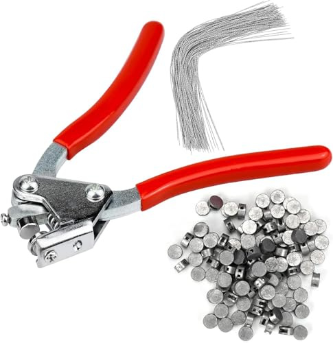 Mujiluxe Plombenzange mit gebogenen Griffen, 165 mm Plombenzangen-Set, 80 Wasserzähler-Plombendrähte (170 mm), Stahl-Plombenzangen-Set mit 80 Plomben (10 mm), Logistik, Stromzähler