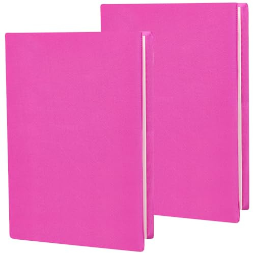craspire 2Pcs couvertures de Livre Rose Tissu Couverture de Livre Livre 7 x 13in Rose Rouge Bloc-Notes Douille Jusqu’à 7 x 9in Tissu réutilisable Rectangle Manches protectrices pour Livre relié Livre